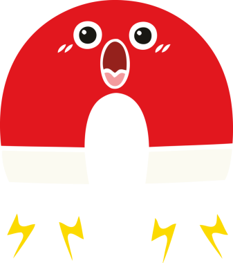 Bir insan tarafından çizilen mıknatısın düz renk retro karikatürü