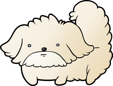 Bir insan tarafından çizilmiş şirin bir çizgi film köpeği.