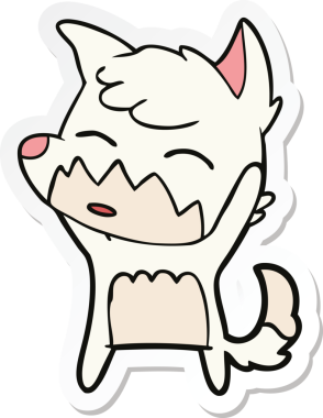 Bir insan tarafından çizilmiş bir tilkinin çıkartması.