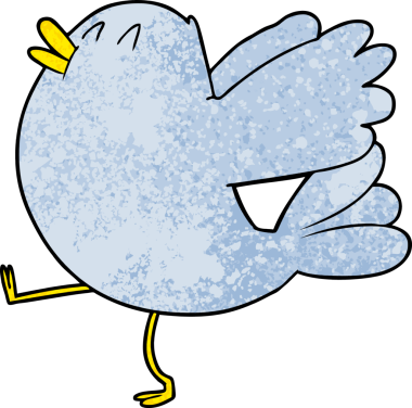 bir insan tarafından çizilmiş kanat çırpan bir kuş.