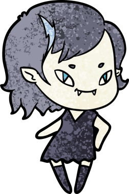 Bir insan tarafından çizilmiş havalı vampir kız çizgi filmi