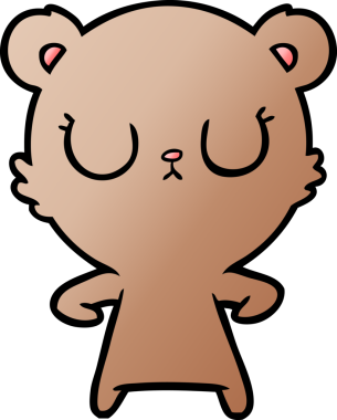 Bir insan tarafından çizilmiş barışçıl ayı yavrusu.