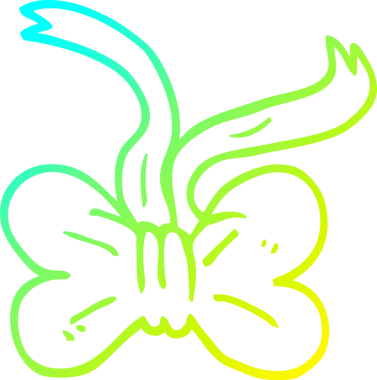 Bir insanın çizdiği çizgi film papyonunun soğuk gradyan çizgisi.