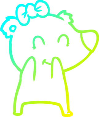 Bir insan tarafından çizilmiş bir dişi ayı çizgi filmi.