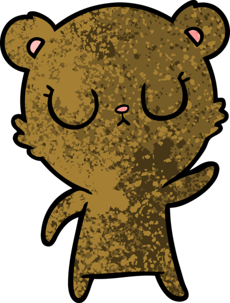 Bir insan tarafından çizilmiş barışçıl çizgi film ayısı.