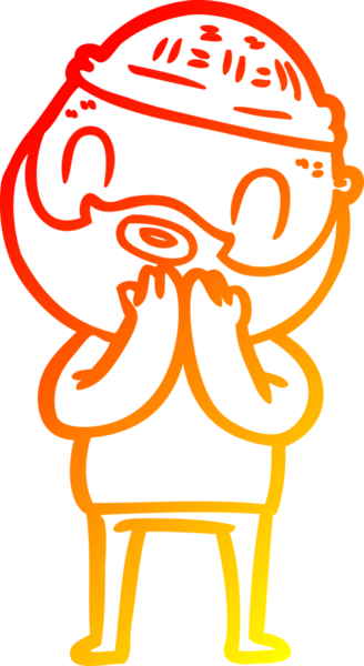 Bir insan tarafından çizilmiş sakallı bir adamın sıcak çizgi çizimi.