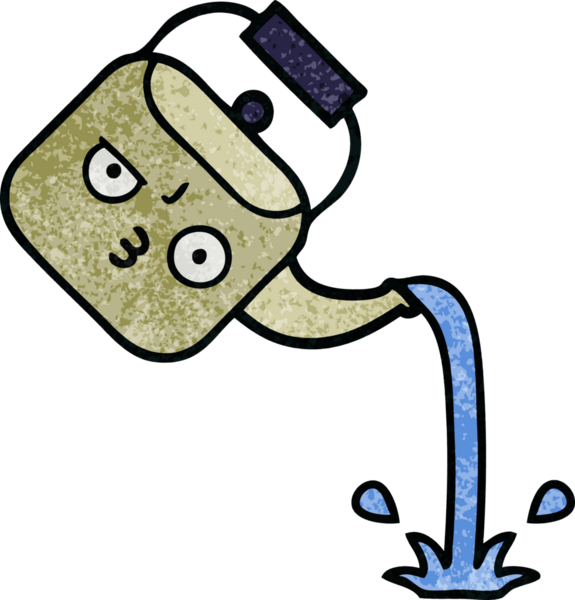 Bir insan tarafından çizilmiş eski grunge desenli bir çaydanlık.