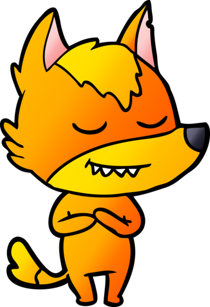 Bir insan tarafından çizilmiş tilki çizgi film karakteri