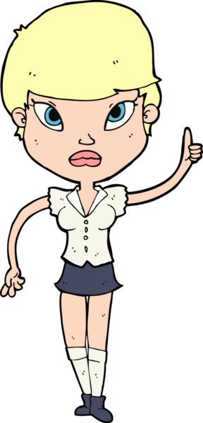 Bir insan tarafından çizilmiş bir fikri olan karikatür kadın.