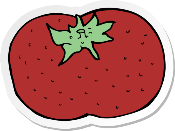 Bir insan tarafından çizilmiş bir domates etiketi.