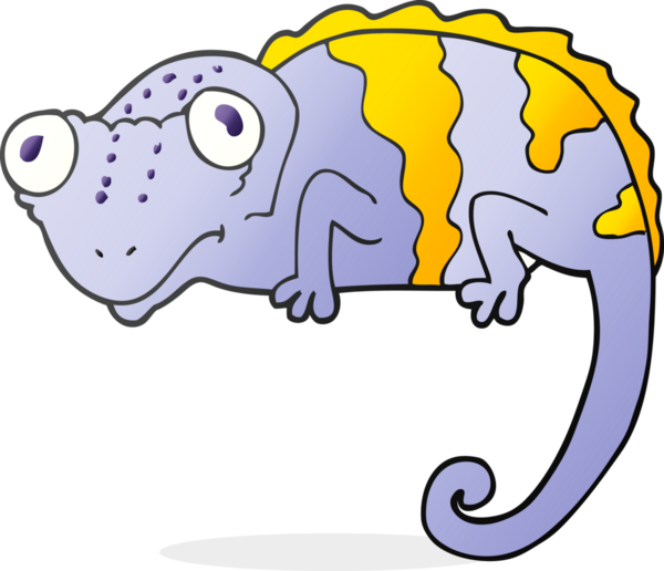 Bir insan tarafından çizilmiş karikatür bukalemunu.