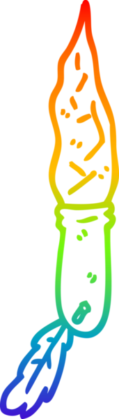 Bir insan tarafından çizilmiş ilkel taş bir hançerin çizgi çizimi.