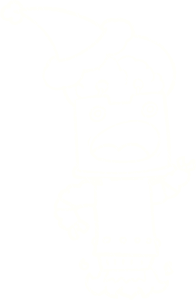 Bir insan tarafından çizilen Şenlikli Robot Tebeşiri