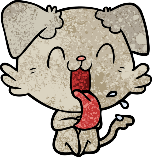 Bir insan tarafından çizilmiş nefes nefese bir köpek.