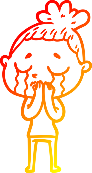 Bir insan tarafından çizilmiş, ağlayan bir karikatür çizimi.