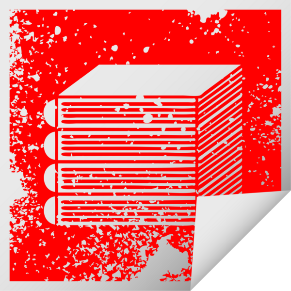 Bir insan tarafından çizilmiş kitap yığınının sıkıntılı kare soyma etiketi sembolü