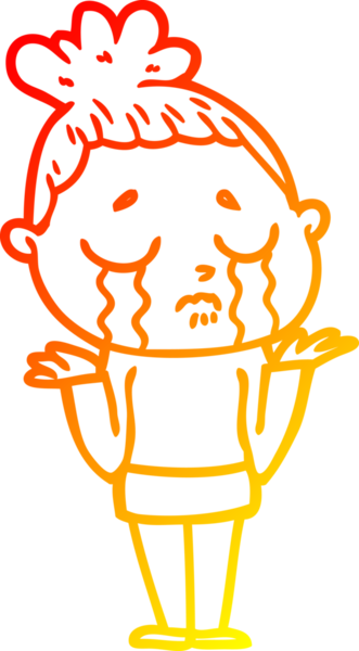 Bir insan tarafından çizilmiş, ağlayan bir karikatür çizimi.