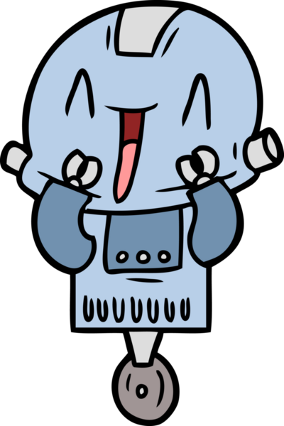 Bir insan tarafından çizilmiş çizgi film robotu