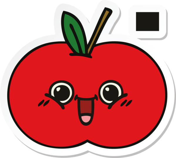 Bir insan tarafından çizilmiş kırmızı bir çizgi filmin çıkartması.