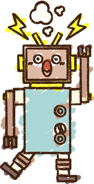 Bir insan tarafından çizilen Çılgın Robot Tebeşiri