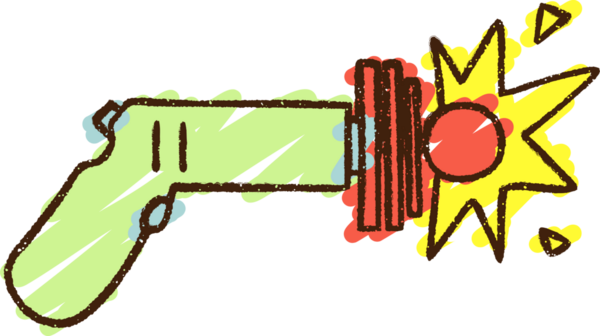 Bir insan tarafından çizilen Ray Gun Tebeşiri