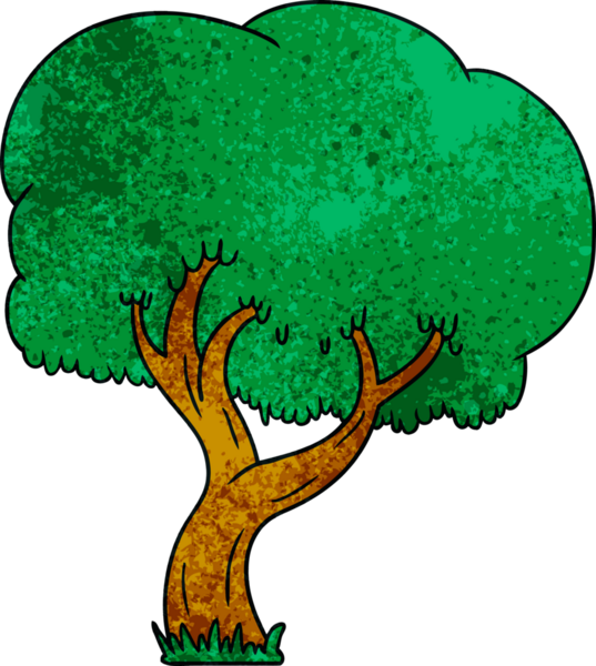 Bir insan tarafından çizilmiş el çizimi bir yaz ağacı karalaması.