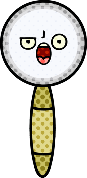 Bir insan tarafından çizilmiş bir büyüteçin çizgi roman tarzı karikatürü