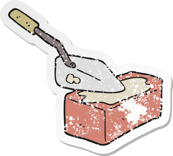 Bir insan tarafından çizilmiş karikatür duvarının sıkıntılı çıkartması.