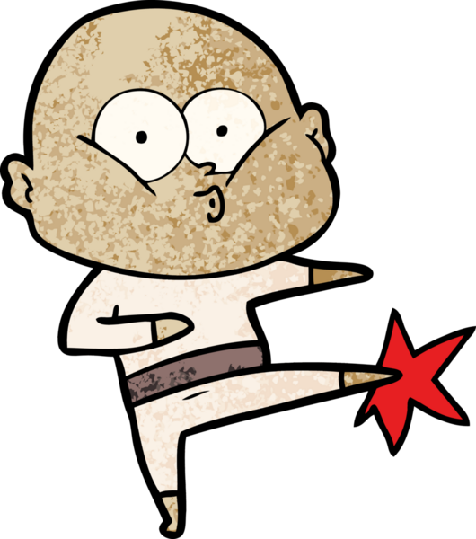 Bir insan tarafından çizilmiş kel bir adam.