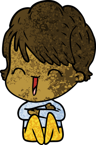 Bir insan tarafından çizilmiş gülen kadın çizgi filmi.