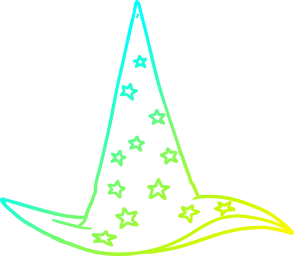 Bir insan tarafından çizilmiş bir çizgi film sihirbazının soğuk çizgi çizimi.