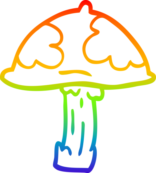 Bir insan tarafından çizilmiş zehirli bir mantar çizgi çizimi.