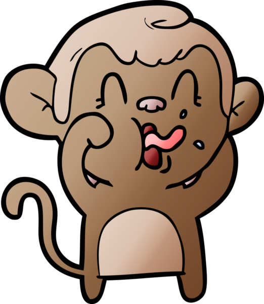 Bir insan tarafından çizilmiş çılgın çizgi film maymunu