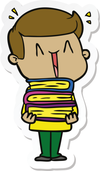 Bir insan tarafından çizilmiş mutlu bir adamın çıkartması.