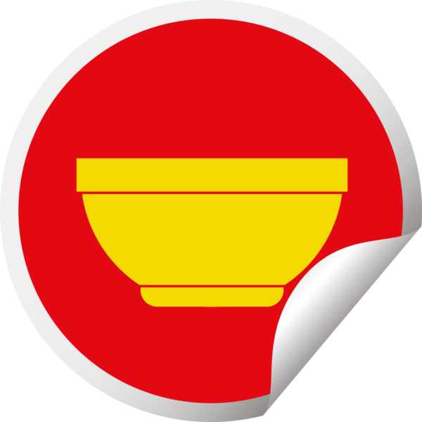 Pirinç kase dairesel kabuk soyma etiketi bir insan tarafından çizilmiş.