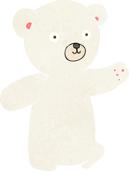 bir insan tarafından çizilmiş kutup ayısı yavrusu.