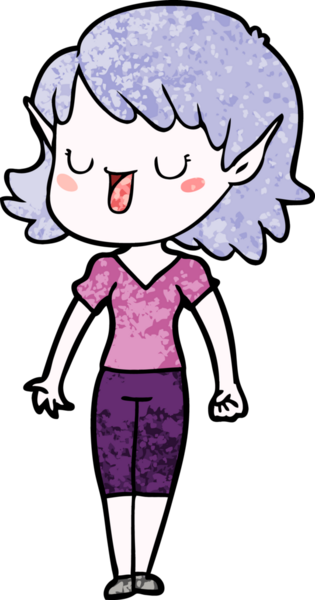 Bir insan tarafından çizilmiş bir elf kızı.