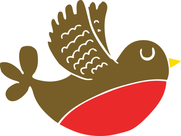 Bir insan tarafından çizilmiş düz renkli uçan kuş.