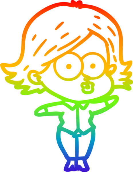 Gökkuşağı gradyan çizimi Bir insan tarafından çizilen çizgi film kızı