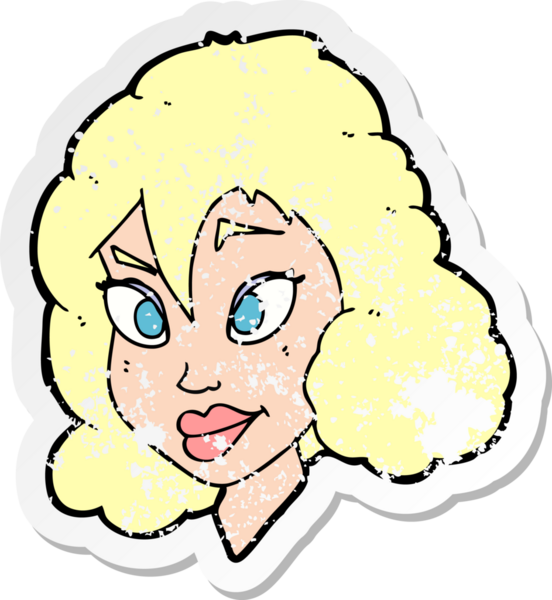 Bir insan tarafından çizilmiş bir karikatürün gerilimli çıkartması.