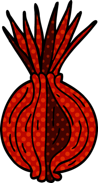 Bir insan tarafından çizilmiş soğan filizlenen karikatür karalaması