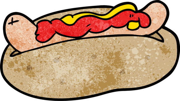 Hardallı ve ketçaplı bir sosisli çizgi film.