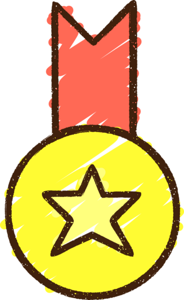 Bir insan tarafından çizilen Altın Madalya Tebeşiri