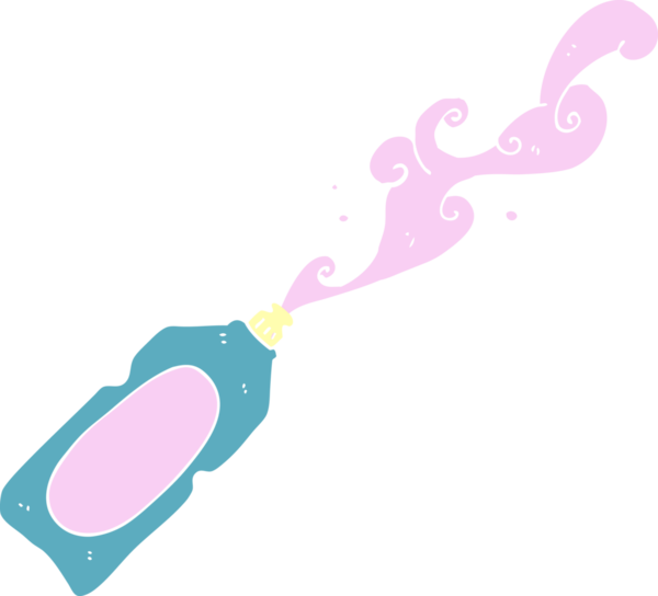 Bir insan tarafından çizilen temizlik ürününün düz renk çizimi