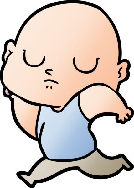 bir insan tarafından çizilmiş kel bir adam.