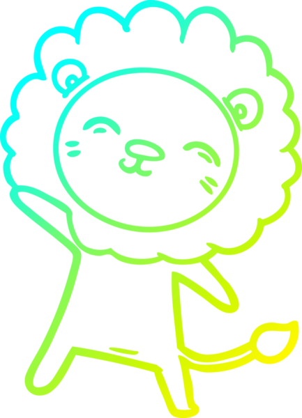 Bir insan tarafından çizilmiş karikatür aslanı çizimi.