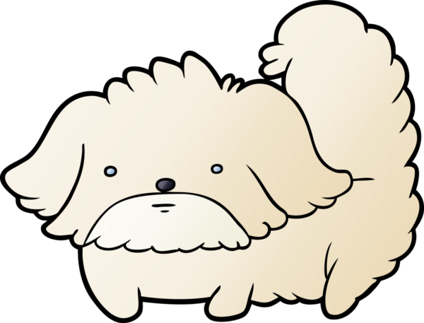 Bir insan tarafından çizilmiş şirin bir çizgi film köpeği.