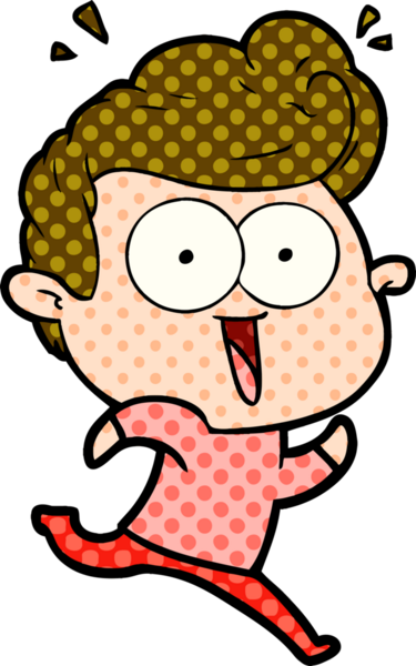 Bir insan tarafından çizilmiş heyecanlı bir çizgi film.