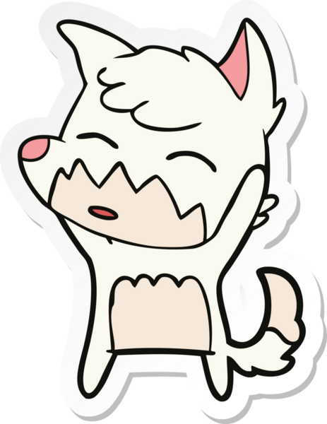 Bir insan tarafından çizilmiş bir tilkinin çıkartması.