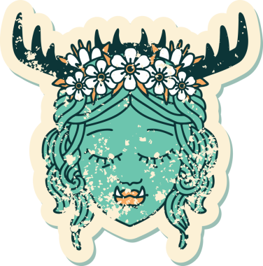 Retro Dövme Biçimli Ork karakteri bir insan tarafından çizilmiş